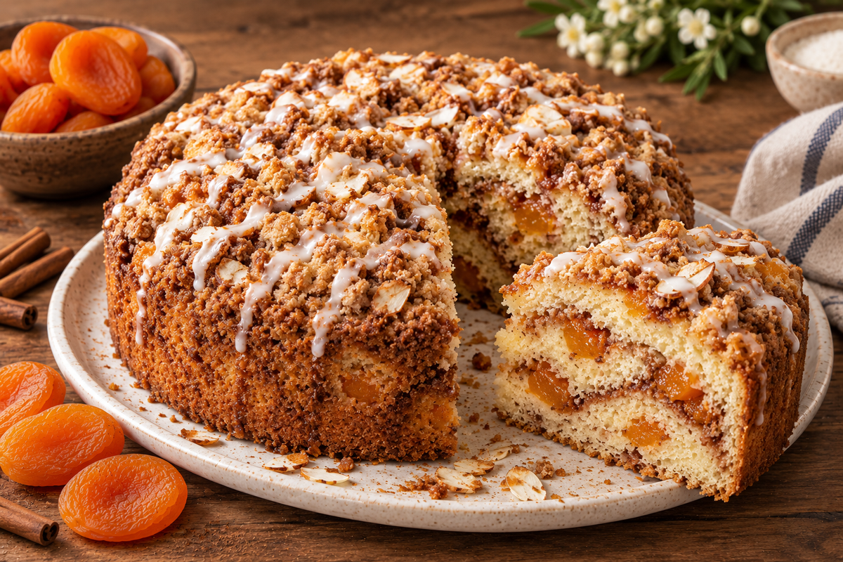 Apricot Cinnamon Swirl Coffee Cake