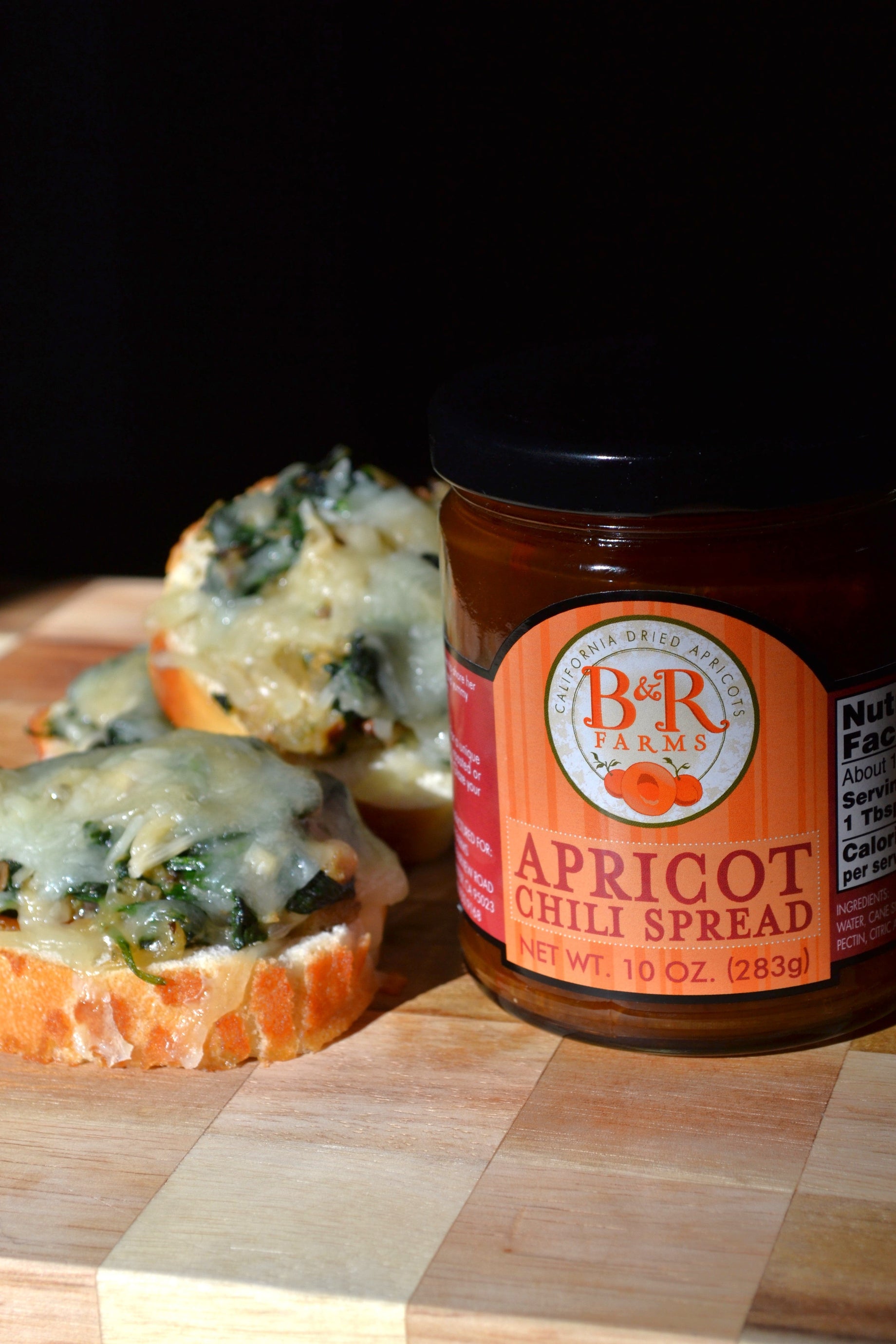 Cheesy Veggie Apricot Crostini