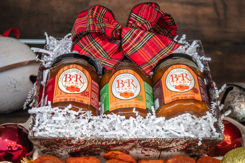 Sweet 'n Savory Basket with holiday wrapping.